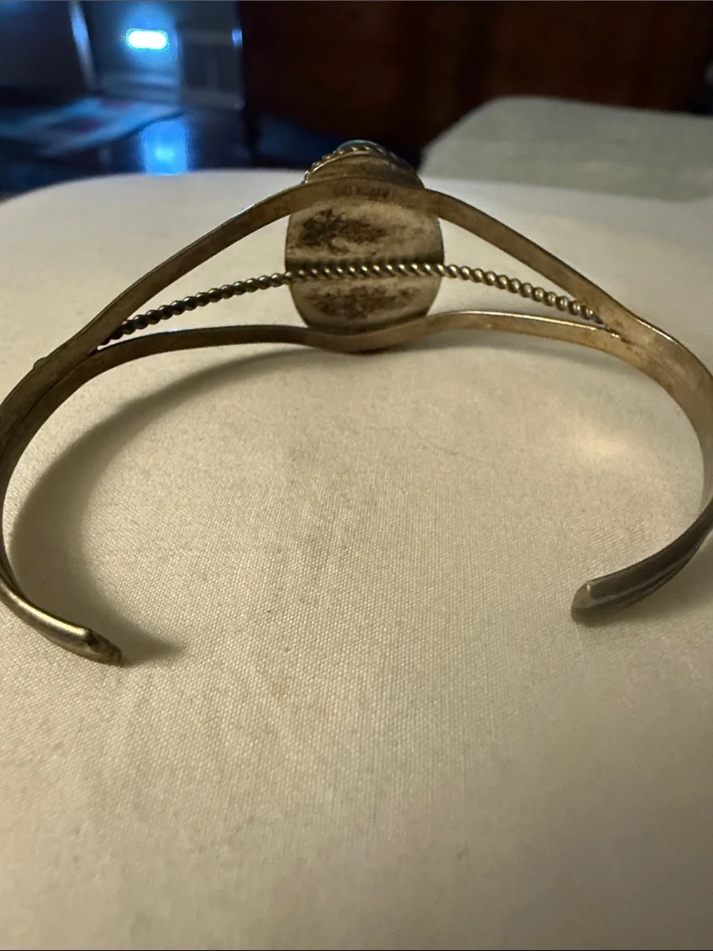 Turquoise Stone Silver Cuff Bracelet - Women Jewelry